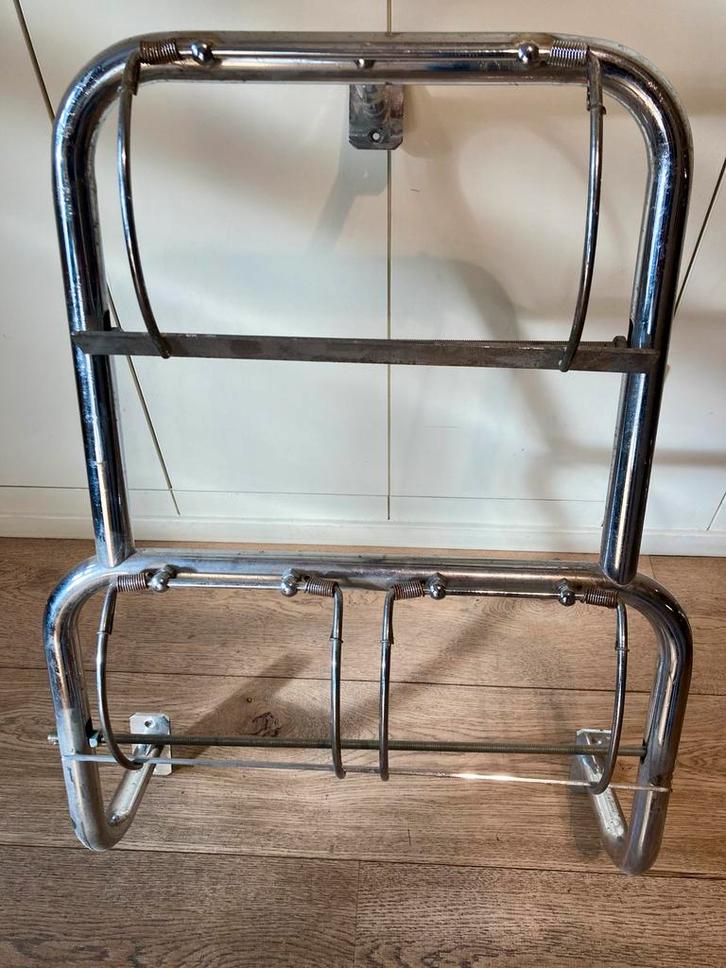 Vintage papierrolhouder voor 2 rollen pakpapier, Diversen, Cadeaupapier, Gebruikt, Ophalen of Verzenden