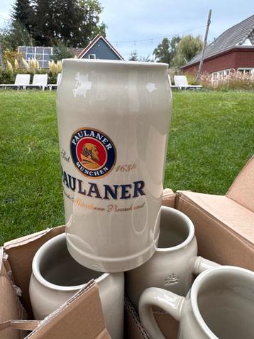 Paulaner Bierpul Set - 6 x 1 liter steinkrug beschikbaar voor biedingen