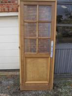 225,5hx87br Stoere geloogd eiken deur met kleine ruitjes, Antiek en Kunst, Ophalen