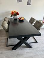 Eettafel + 4 stoelen, Huis en Inrichting, Tafels | Eettafels, Ophalen, Gebruikt, 50 tot 100 cm, 150 tot 200 cm