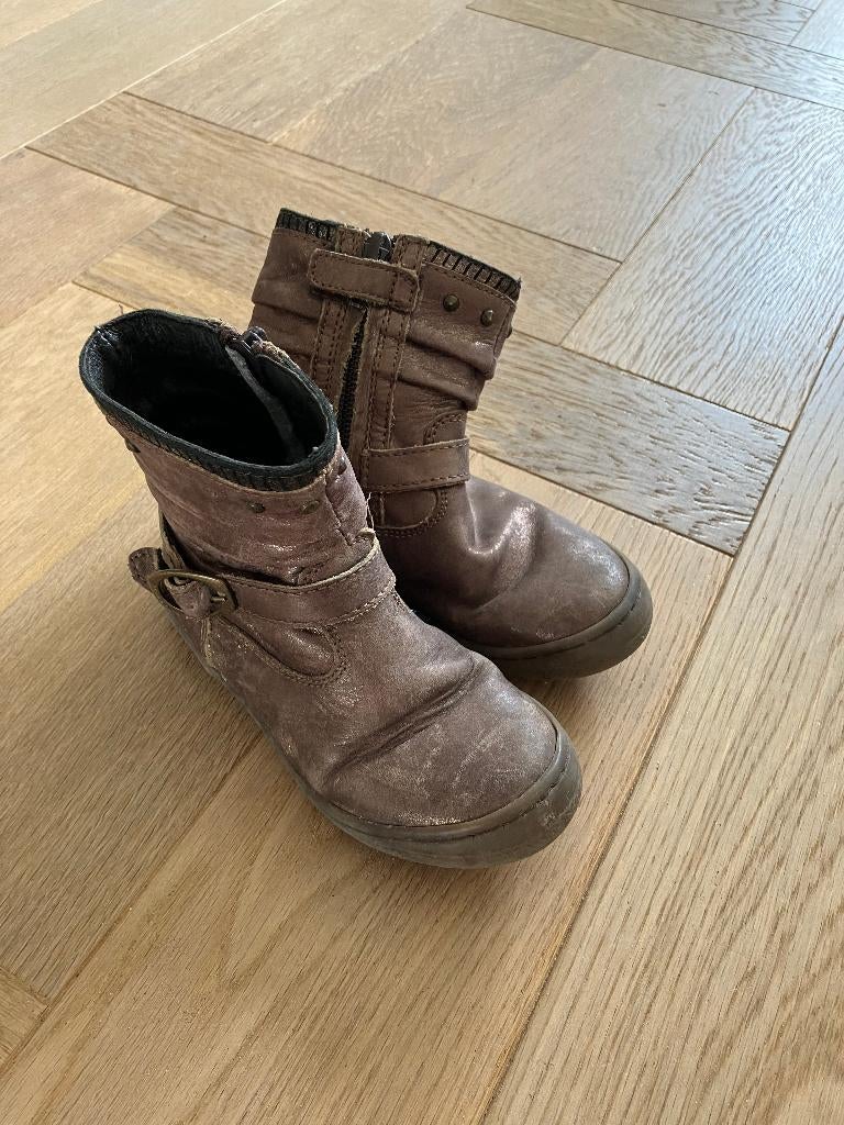 Leuke glimmende bruine bronzen laarsjes Vera Pelle maat 26, Kinderen en Baby's, Gebruikt, Meisje, Ophalen of Verzenden, Laarzen