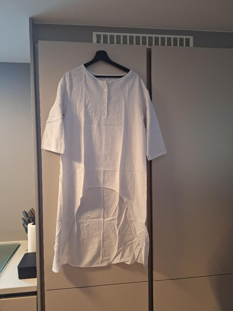 Ischiko tuniek in wit, Kleding | Dames, Jurken, Verzenden, Wit, Maat 42/44 (L), Zo goed als nieuw