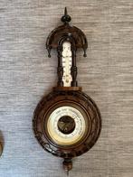 Houten Weerstation barometer en thermometer, Ophalen of Verzenden, Gebruikt, Weerstation