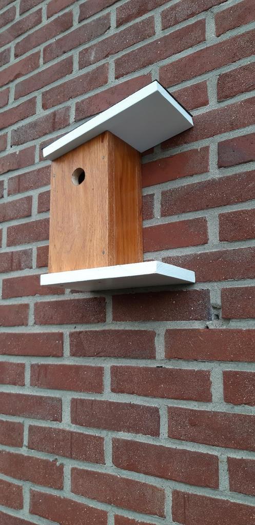 Eikenhouten vogelhuisjes voor de koolmees, bitumen bekleed, Tuin en Terras, Vogelhuisjes en Vogelbaden, Nieuw, Ophalen of Verzenden