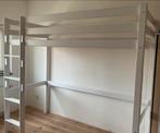 Hoogslaper - white wash - 1 pers - rechte trap + handgrepen, Huis en Inrichting, Slaapkamer | Stapelbedden en Hoogslapers, Ophalen
