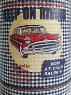 Lampenkap voor de kinderkamer, blauw ruitje met auto, 20 cm, Ophalen of Verzenden, Nieuw, Lamp