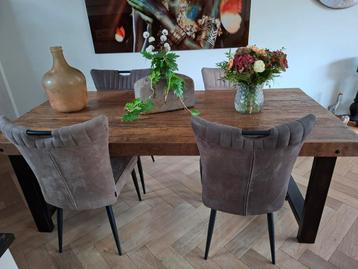 4 mooie eetkamerstoelen grijs - donkergrijs beschikbaar voor biedingen