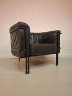 2x vintage design fauteuils Corbusier stijl, Huis en Inrichting, Fauteuils, Ophalen of Verzenden, 75 tot 100 cm, Leer, 50 tot 75 cm