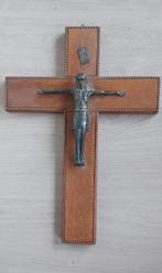 Eiken  Crucifix koper, Verzamelen, Ophalen of Verzenden, Zo goed als nieuw, Overige typen, Christendom | Katholiek