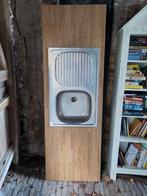 Gelamineerd houtlook aanrechtblad met rvs wasbak 180x 60 x 4, Huis en Inrichting, Keuken | Keukenelementen, Ophalen, Gebruikt