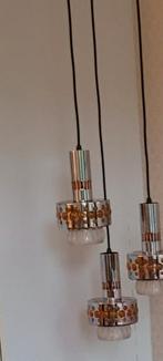 Vintage Cascade lamp chroom/glas, Huis en Inrichting, Lampen | Hanglampen, Vintage, Space Age, Ophalen of Verzenden, Zo goed als nieuw