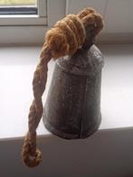 Oude bel met dik touw van natuurvezel, decoratief!, Ophalen of Verzenden