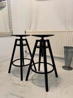 Barkruk, Ikea Dalfred. Zwart, Ophalen, In hoogte verstelbaar, 60 tot 90 cm, Zo goed als nieuw