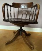 Antiek Oud Engelse houten bureaustoel, Heywood-Wakefield Co., Ophalen