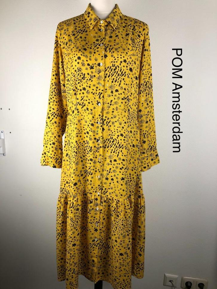 POM Amsterdam Jurk  (mt: 40) 19,3/8149, Kleding | Dames, Jurken, Zo goed als nieuw, Maat 38/40 (M), Zwart, Onder de knie, Ophalen of Verzenden
