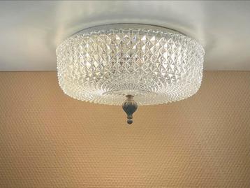 Prachtige vintage kristallen plafondlamp doorsnee 27 cm