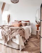 Noa May Living Pompom Sprei - Camel, Ophalen of Verzenden, Zo goed als nieuw