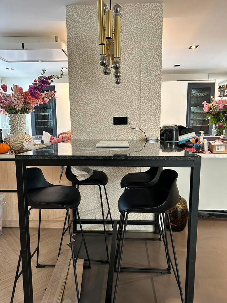 Bartafelset met echte marmere plaat, Huis en Inrichting, Barren, Zo goed als nieuw, Ophalen