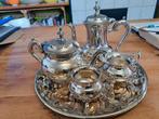 5 delig verzilverd koffie en thee servies, Ophalen of Verzenden
