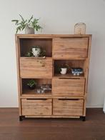 Wandkast van acacia hout, Ophalen, Zo goed als nieuw, Minder dan 150 cm, 150 tot 200 cm