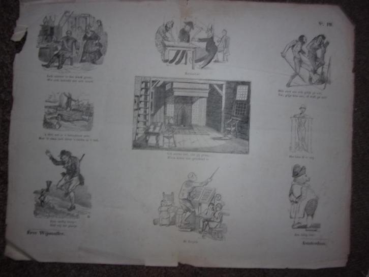 Centsprent Erve Wijsmuller Amsterdam no. 19 Ca. 1850, Antiek en Kunst, Kunst | Etsen en Gravures, Ophalen of Verzenden