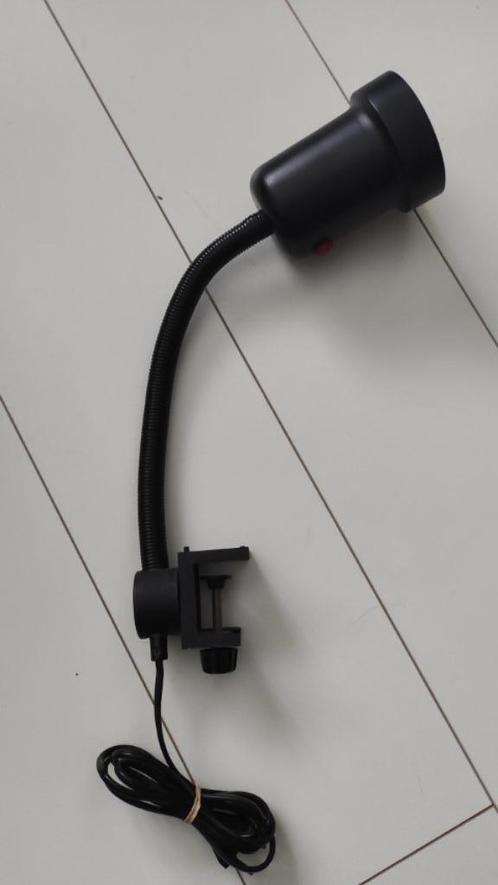 Vintage zwarte bureaulamp met klem, Huis en Inrichting, Lampen | Tafellampen, Gebruikt, Minder dan 50 cm, Metaal, Ophalen of Verzenden