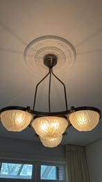 Vintage Art Deco Plafondlamp, Ophalen, Gebruikt, Glas