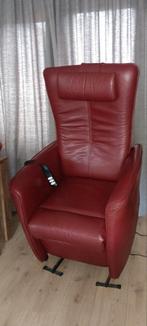 Staop relax stoel Rood leer, Huis en Inrichting, Ophalen, Zo goed als nieuw, Minder dan 75 cm, 50 tot 75 cm