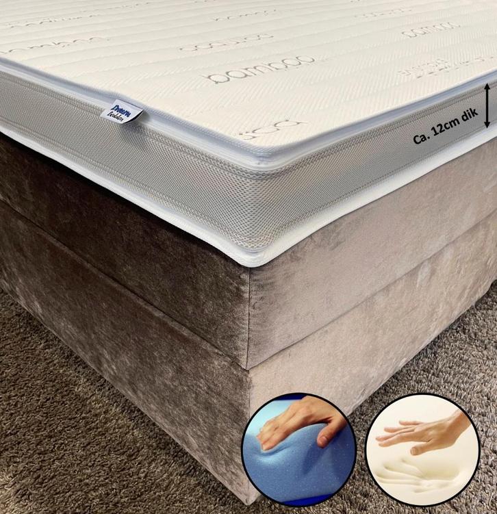 Topper Bamboo Exclusive Hybride Schuim & Nasa Traagschuim, Huis en Inrichting, Slaapkamer | Matrassen en Bedbodems, Nieuw, Matras