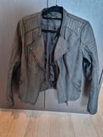 Leather look jacket, Ophalen of Verzenden, Gedragen, Grijs