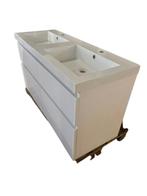 Modern Badkamermeubel met Dubbele Wastafel – Wit Hoogglans, Huis en Inrichting, Badkamer | Badkamermeubels, Ophalen, 100 tot 150 cm