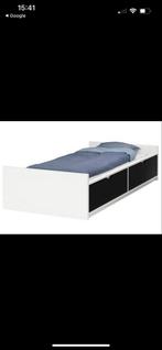 IKEA Flaxa eenpersoonsbed met lades, Huis en Inrichting, Slaapkamer | Bedden, Ophalen, 90 cm, Eenpersoons, Wit