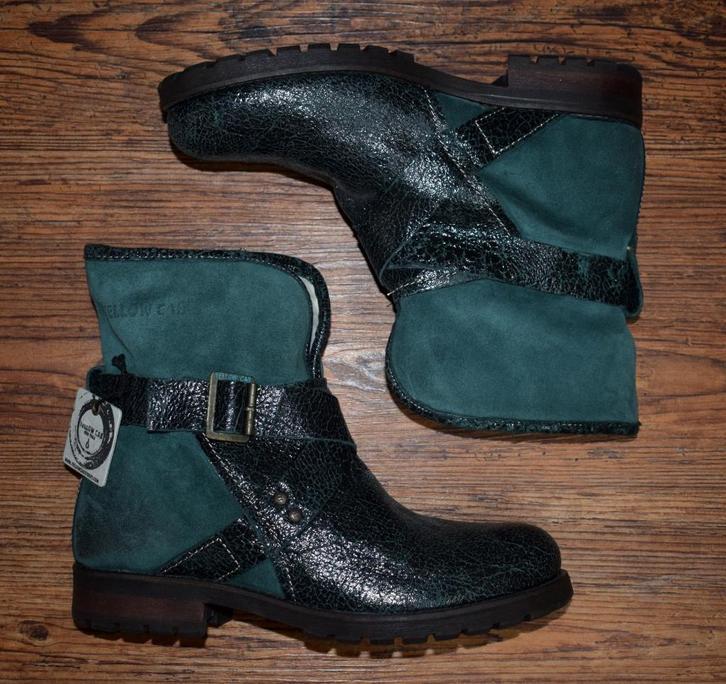 YELLOW CAB - suede leren gevoerde boots ICE green - maat 40, Kleding | Dames, Schoenen, Nieuw, Lage of Enkellaarzen, Overige kleuren