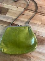 Groene leren kniptas tas schoudertas vintage, Ophalen of Verzenden, Gebruikt, Groen, Schoudertasje