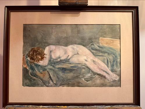Harr Maas, liggend naakt, 58 x 44 cm, Antiek en Kunst, Kunst | Schilderijen | Klassiek, Ophalen