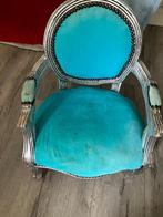 Turquoise kinderfauteuil met zilver frame, Ophalen