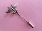 jwg Vintage 70s insect bij broche speld verzilverd zilver kl, Verzenden, Overige materialen, Broche