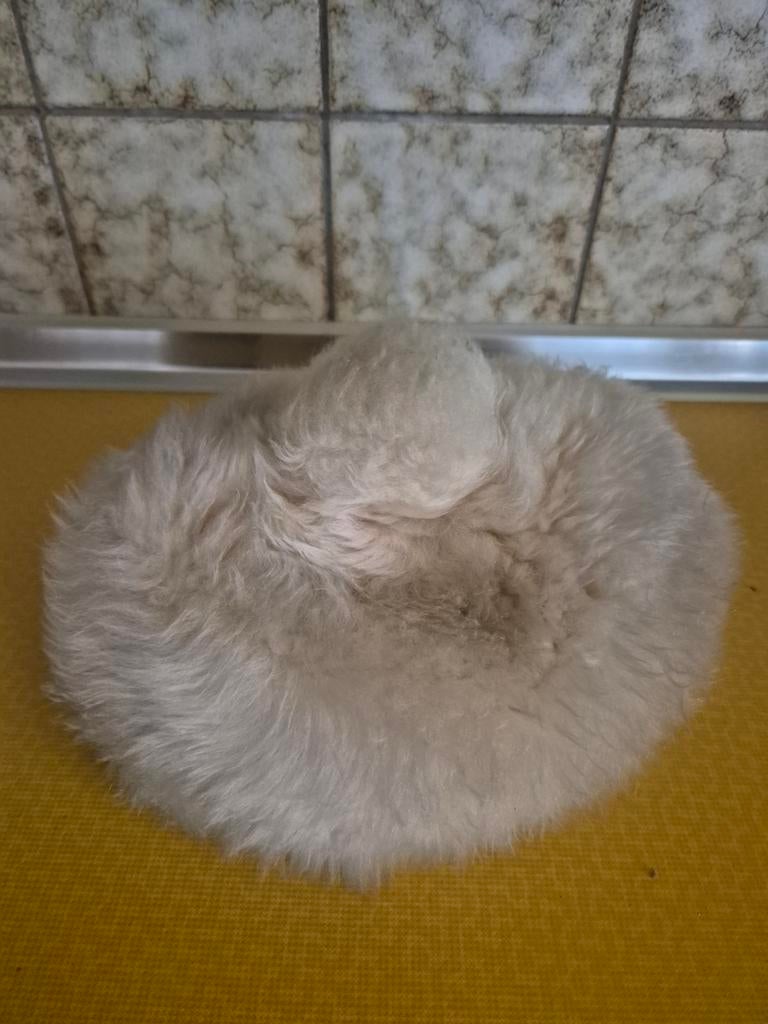 Mooie vintage bontmuts met lederen voering binnenin, Ophalen of Verzenden