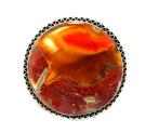 Prachtige Engelse Antieke Zilver Agaat Jaspis Broche, Verzenden, Zilver, Broche, Met edelsteen