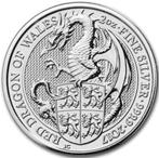 Groot-Brittannië, Queen's Beast 2017 - 2 Oz. puur zilver, Zilver, Ophalen of Verzenden, Losse munt, Overige landen