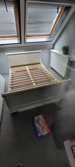 2 persoons houten bedframe, Huis en Inrichting, Slaapkamer | Bedden, Ophalen, Gebruikt, Tweepersoons, 140 cm