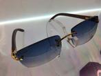 Vintage Cartier C decor hout met 3 setjes nw glas, Sieraden, Tassen en Uiterlijk, Zonnebrillen en Brillen | Heren, Zonnebril, Blauw