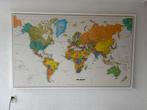 Ingelijste Wereldkaart - Zo Goed Als Nieuw 156 cm bij 97 cm, Ophalen, 2000 tot heden, Wereld, Landkaart