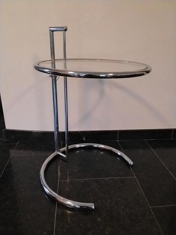 Verstelbare Bijzettafel Chroom en Glas beschikbaar voor biedingen