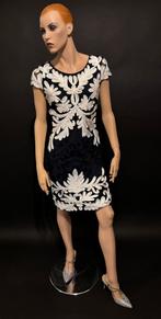 Super mooie elegante blauw met witte Lyman jurk maat 40, Maat 38/40 (M), Blauw, Ophalen of Verzenden, Zo goed als nieuw