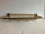 Vintage messing garderobe wandkapstok met hoedenplank., Ophalen of Verzenden, Gebruikt