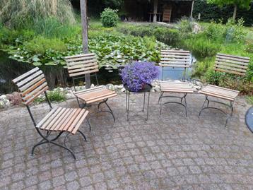 set 4 echt antieke inklapbare bistro stoelen zware kwaliteit beschikbaar voor biedingen