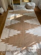 Handgetuft vloerkleed ecru/brons 160 x 230 met franje, Huis en Inrichting, Ophalen, Crème, 200 cm of meer, Zo goed als nieuw