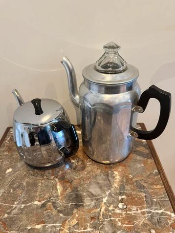 Percolator en theepot metaal / aluminium beschikbaar voor biedingen
