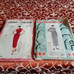 2x vintage frans naaipatroon 50er jaren jurk, Verzenden, Gelezen, Mode algemeen